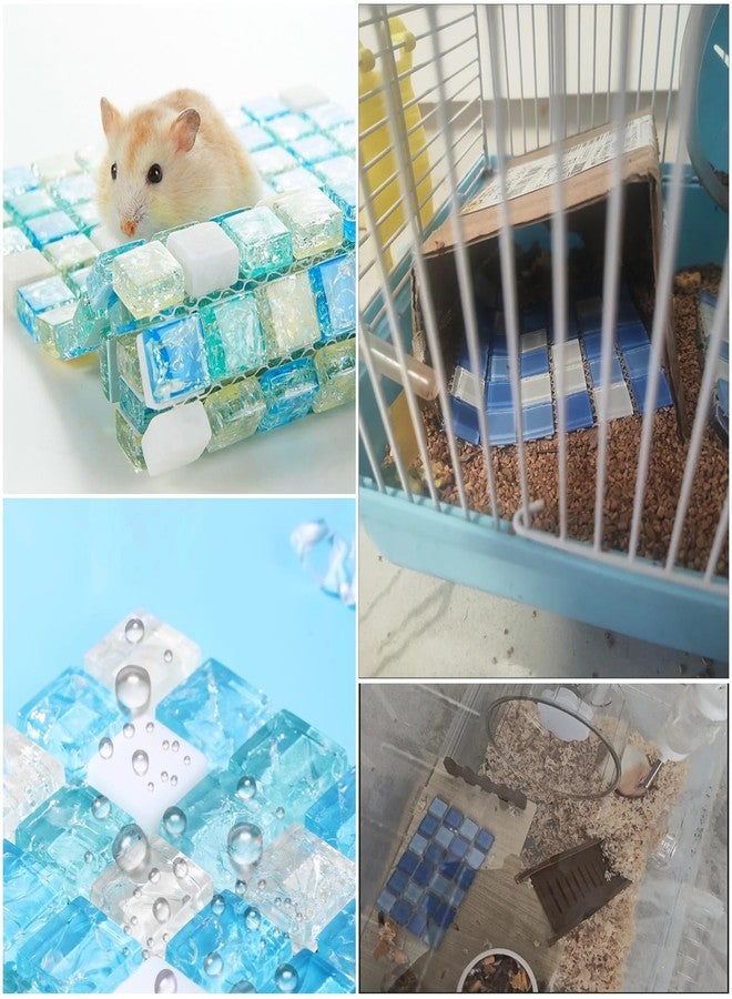 SquEqu 2 Pack Hamster Chiller Glass Stone Hamsters Cooling Pad Dwarf Hamster Bedding Cool Plate Tiles Ice Bed for Rabbits Guinea Pig Gerbil Chinchilla Bunny Ferret and Other Small Animals Small Pets - Image 3